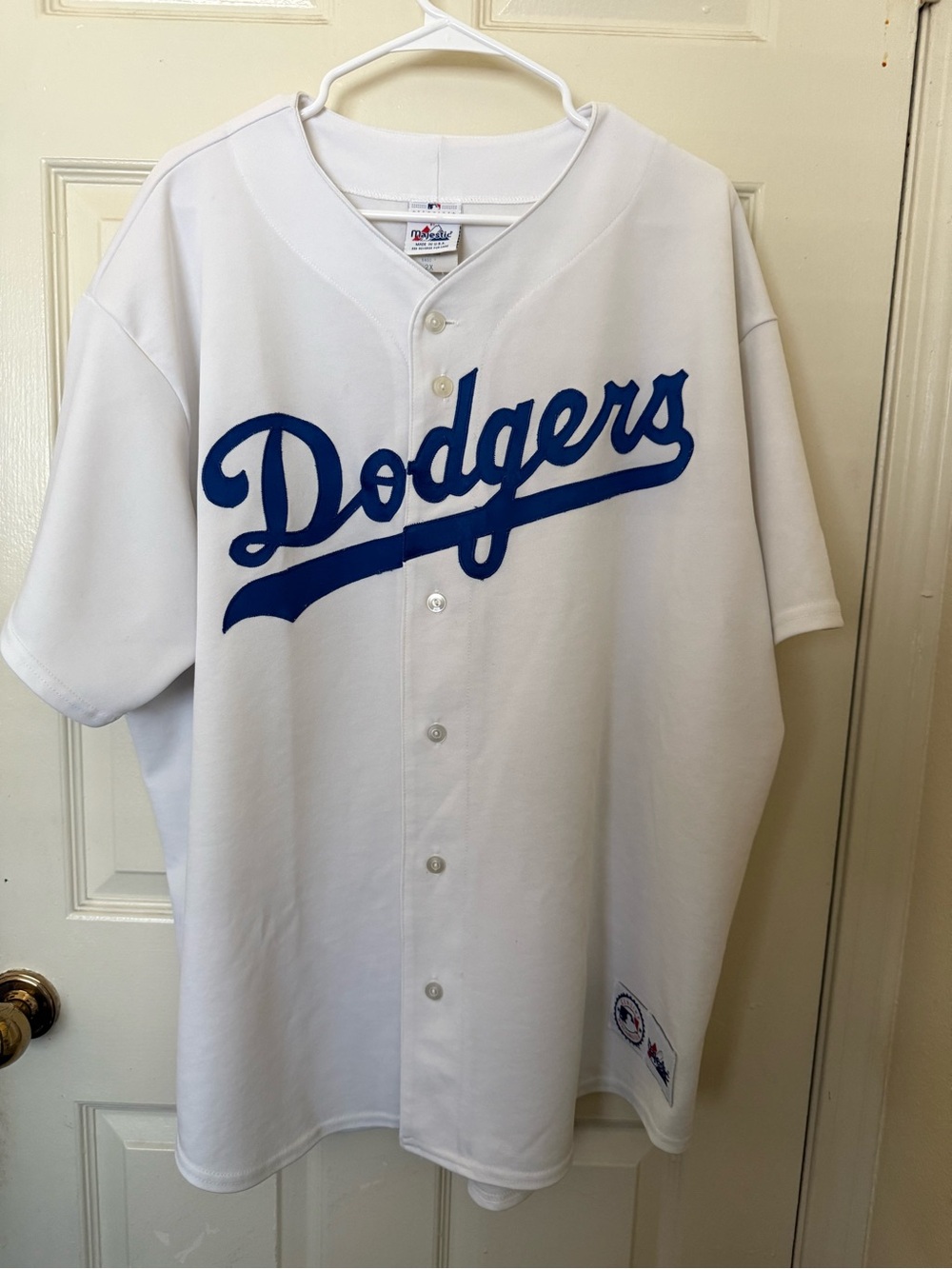 Los Angeles LA Dodgers baseball jersey Majestic shirt Vintage made in USA  XXL.
